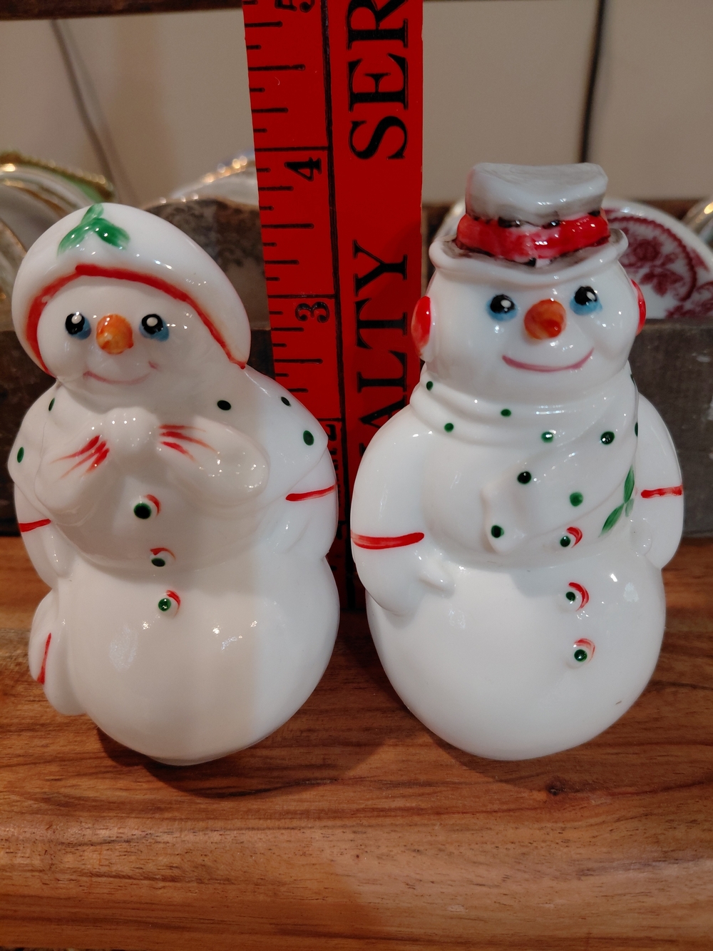 Fenton Signed Snowman Couple
